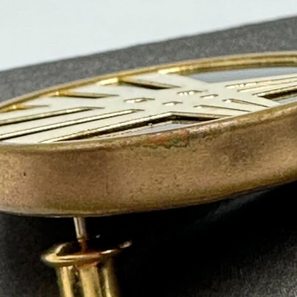 Vintage Black and Gold Button Costume Earrings Art Deco Revival 80s - Picture 4 of 5